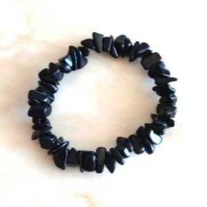 Black Onyx Hand Made elastic stretch Bracelet